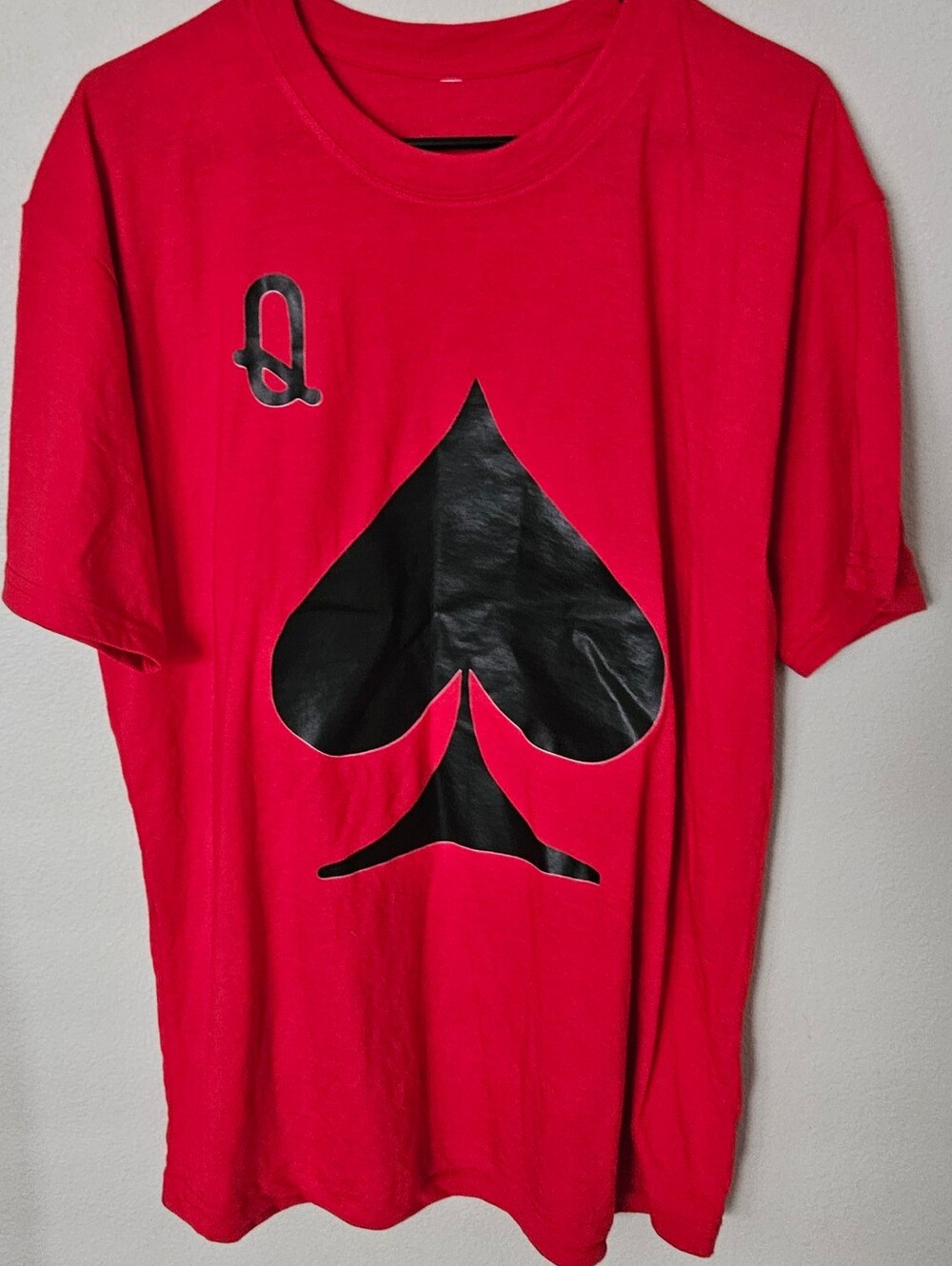 Graphic Tee with Black Spade Design